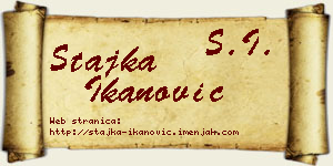 Stajka Ikanović vizit kartica